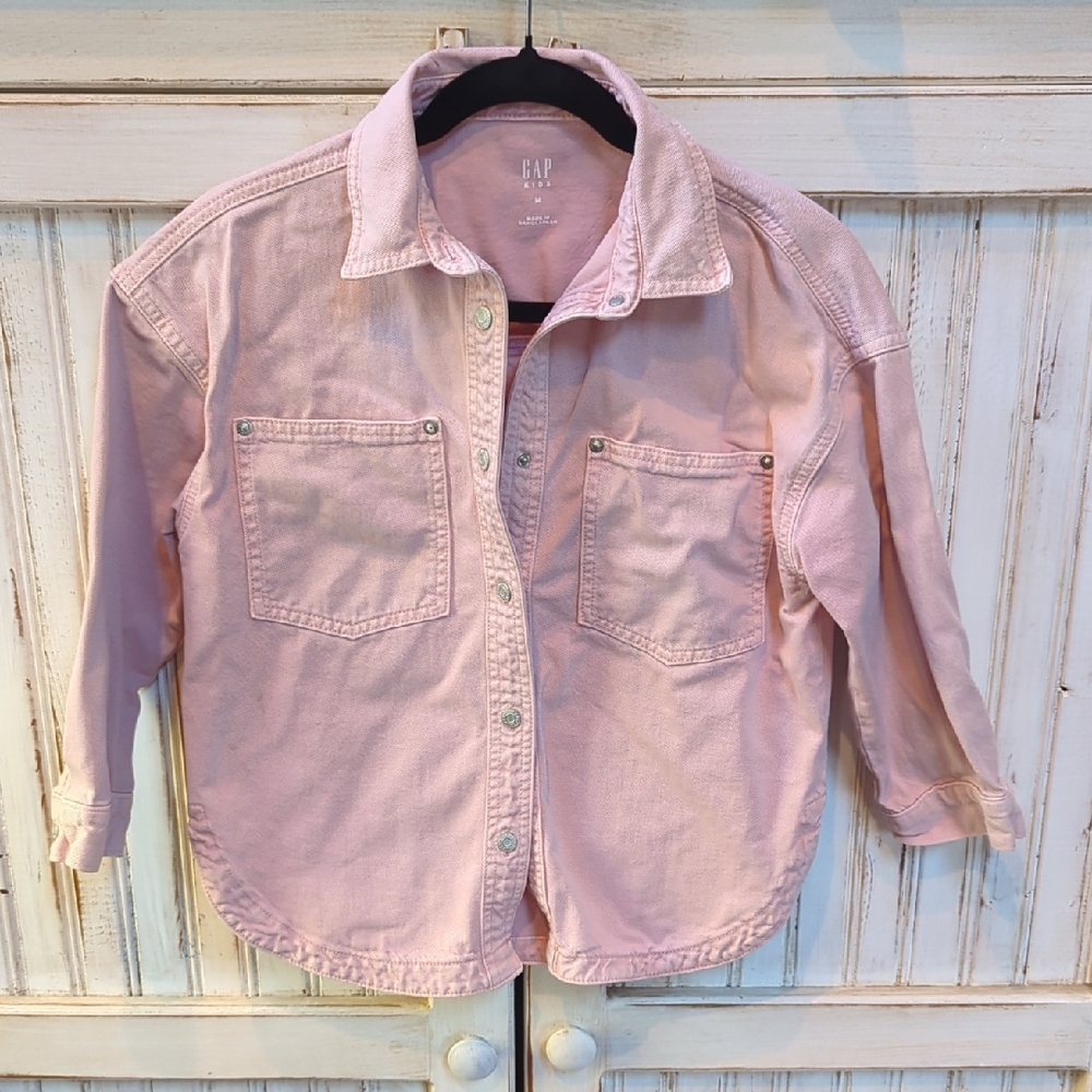 Gap Kids, pink denim utility shirt. Sz Medium